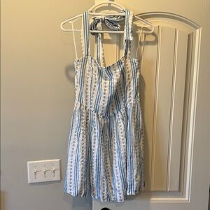Mustard Seed Blue and White Striped Mini Dress